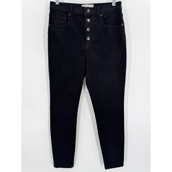 EVERLANE Black High Rise Button Fly Ankle Skinny Jeans Size 30 - Picture 2 of 8